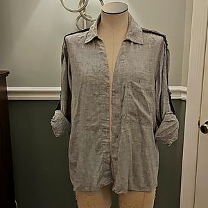 Zara Metallic Fringe Shirt